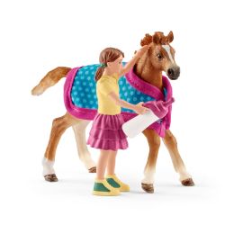 SCHLEICH - POULAIN AVEC COUVERTURE #42361